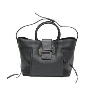 TOD'S Black Leather Tote Bag